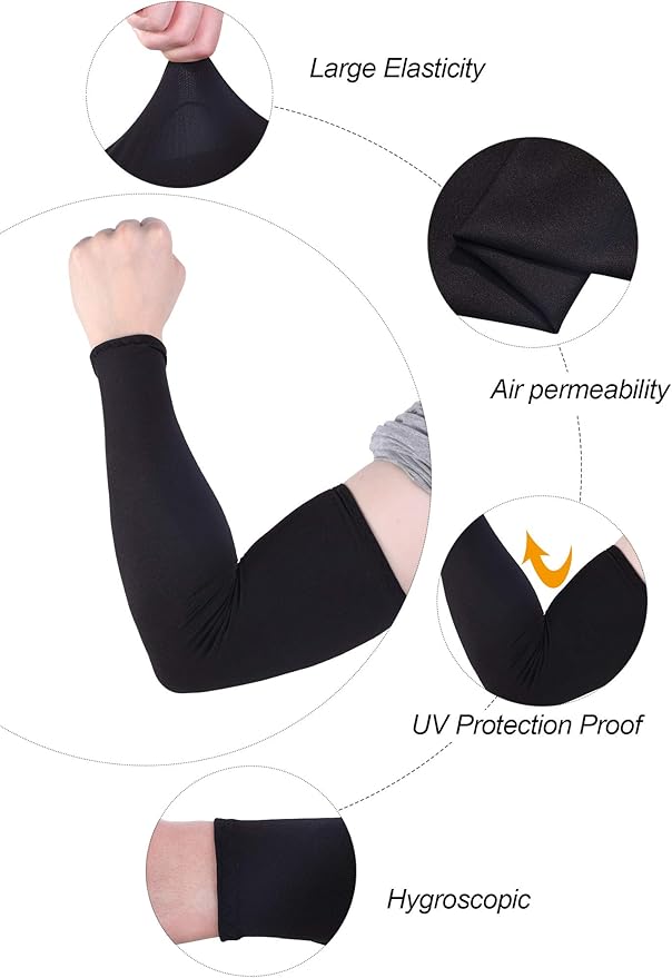 Boao 10 Pairs UV Arm Sleeve for Men Women Cooling Tattoo Cover up Compression Sun Protection Sleeves for Outdoor Activities