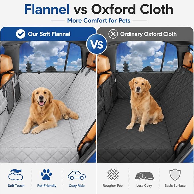 IJVAE Hard Bottom Car Seat Cover for Dog，Grey for car