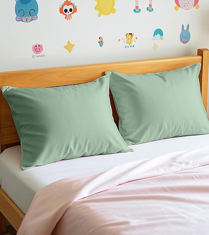 Deep Dream Toddler Pillowcases for 13x18 Pillow 2 Pack, 100% Cotton Travel Pillow Case Cover, 600 Thread Count Cotton Pillow Covers, Soft & Breathable Small Pillow Cases Envelope Closure, Baby Blue
