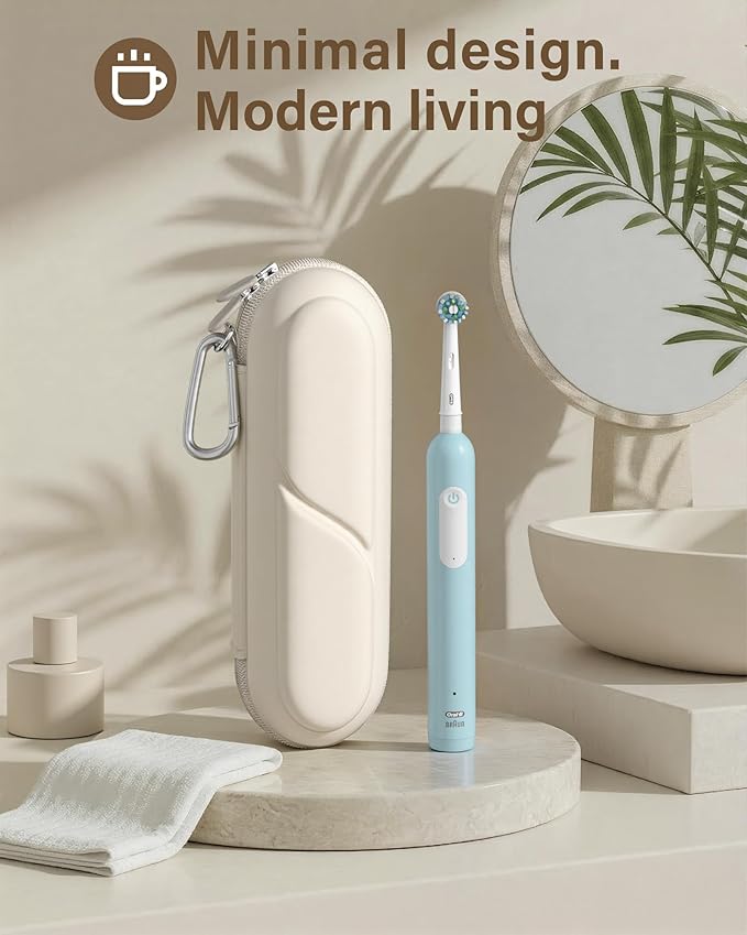 ProCase Toothbrush Travel Case for Oral-B/Oral-B Pro 1000 1500 5000 7000 7500 6000 9600/Philips Sonicare 4100 5100 1100 6100 5300 Oral-B iO Electric Toothbrush Portable Hard Container -Beige