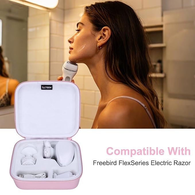 LTGEM EVA Hard Case Compatible with Freebird FlexSeries Electric Razor - Travel Protective Carrying Storage Bag (Only Case), Pink