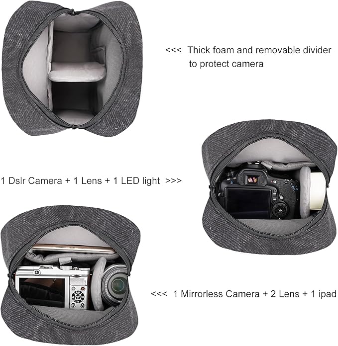 TULLIO Small Camera Bag, Lightweight Camera Sling Bag Waterproof DSLR/Mirrorless Crossbody Case with Rain Cover Everyday Shoulder Photgraphy Bag for Photographers