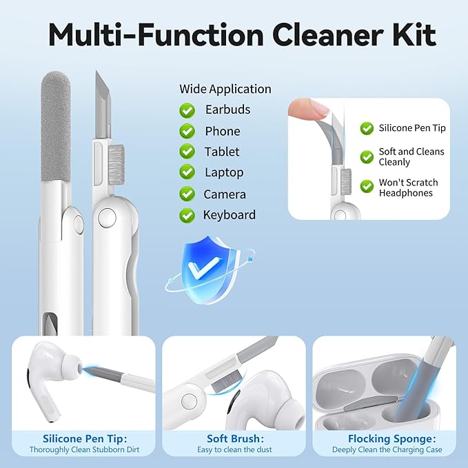 for AirPods Pro 2 Case with 3-in-1 Cleaning Kit & Keychain, Ekoonpft Flower Engraved Silicone AirPod Pro Cases Cover for Apple AirPods Pro 2nd/1st Generation(2023/2022/2019), Shockproof & Anti-Scratch