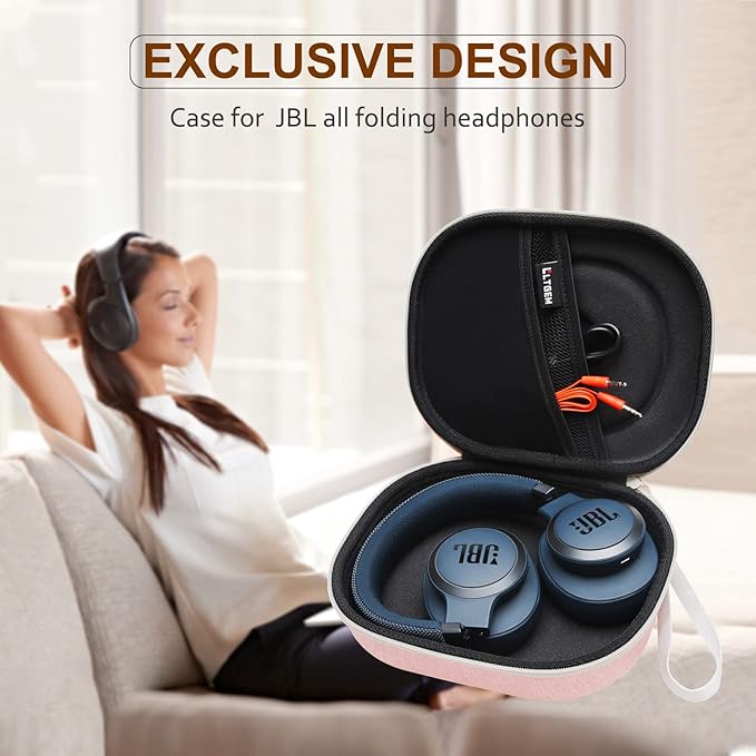 LTGEM Case Compatible with JBL Tune 510BT / Junior 320BT / Junior 320 / 770NC / 720BT / 520BT / 520C / 670NC, for JBL Live 770NC / 670NC / 680NC / 780NC Headphones, Pink+Black