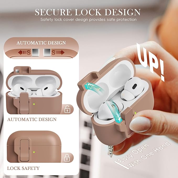 R-fun for AirPods Pro 3 Case with Cleaning Kit, Soft Liquid Silicone Rubber Protective Cover, Compatible with AirPods Pro 3rd Generation Case (2025), Compatible with MagSafe, Milk Tea