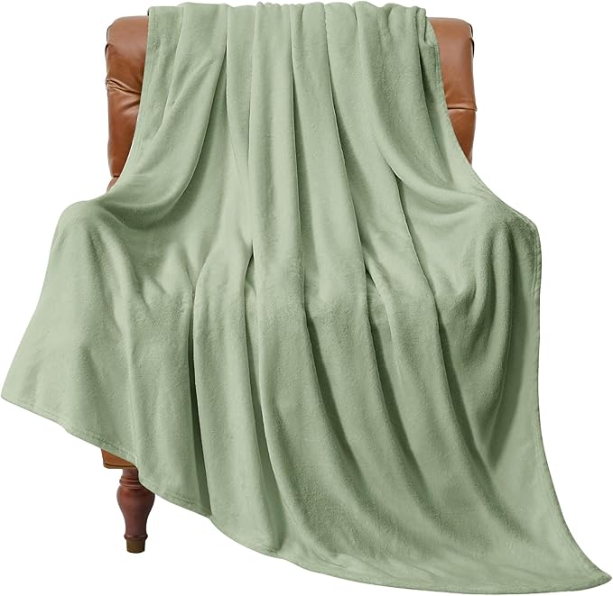 BEDELITE Fleece Blanket Sage Grey Green Throw Blankets for Couch & Bed, Luxury Plush Cozy Fuzzy Blanket 50x60 inches, Super Soft Warm Lightweight Throw Blanket for Travel Camping