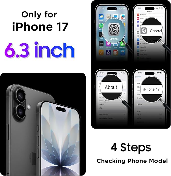 Magnetic Compatible with iPhone 17 Case,Waterproof Built-in Screen & Camera Protector IP68 Underwater Full Body 17FT Military Dropproof Shockproof Phone Case 6.3"-Mag/Blue