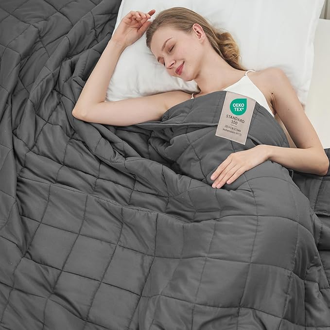 Weighted Blanket for Adults 20lbs, 60"x80", Queen Size Cooling Heavy Throw Blanket for 180-220lbs, Microfiber Soft Thick Big Blankets Weighted Comforter Breathable Gift for Sleeping, Grey