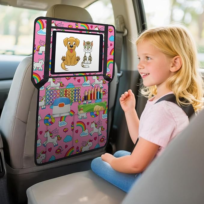 Adjustable Kids Tray Table Cover with Multi Portable Pockets, Airplane Travel Essentials for Kids, Toddlers, Adults, Airplane Must Haves, Plane Travel Essentials, Travel Tray for Plane Train, Horse