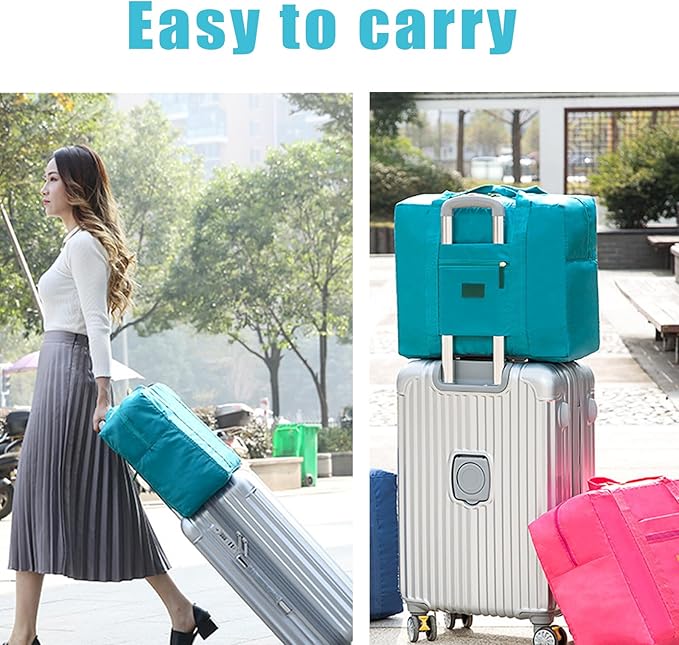 Travel Duffel Bag 8 PCS Foldable Travel Bag Carry on Luggage Bag Waterproof Tote Sports Gym Bag Lightweight Large Weekender Overnight Bag for Women and Men (8 PCS)