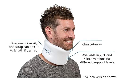 3" Foam Cervical Collar, Amazon Exclusive Brand, White -FP10003