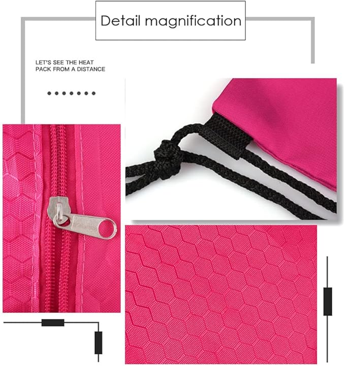 Drawstring Backpack Bag, Waterproof Draw String Back Sack with Zip Pocket, Gym Drawstring Bags Swim Bag for Men Women