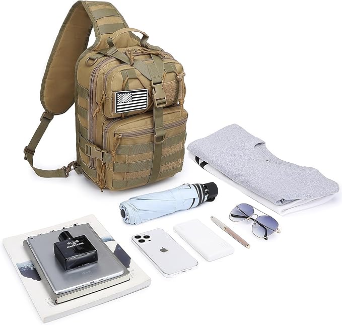 Tactical Sling Pack Big Crossbody Backpack Over Shoulder Bag Military for Men Hiking Outdoor Sport Gym