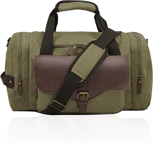 22L Lightweight Travel Duffle Bag - Approved Under Seat Carry-On, Multi-Pocket Weekender Gym Bag with Adjustable Straps, Unisex Overnight Bag for Men & Women (Armygreen)