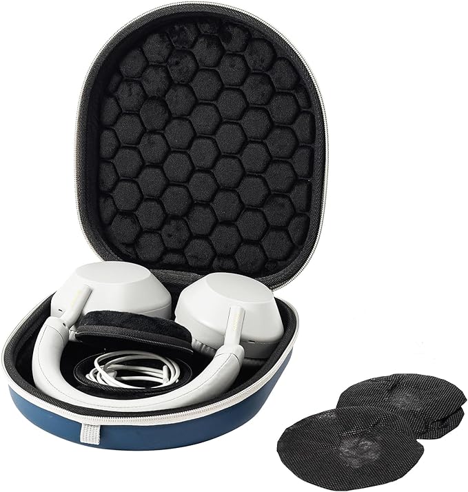 ProCase Hard Case for Sony WH-CH720N/ WH-CH710N/ WH-CH520/ WH-CH510/ WH-1000XM5/ WH-1000XM4/ WHXB910N/ Bose 700 Noise Cancelling Wireless Headphones, Travel Carrying Bag with 2 Dust Covers -Navy