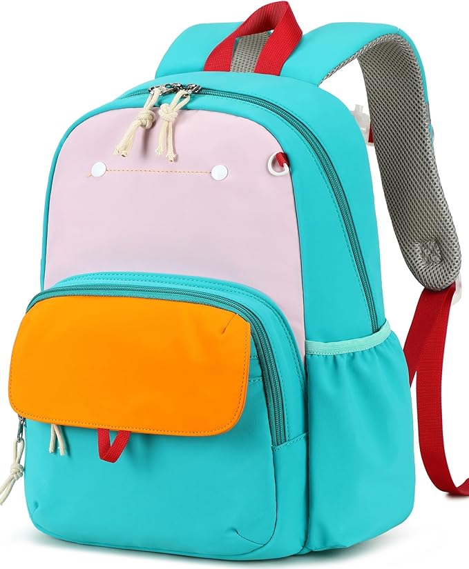 BTOOP Kids Backpack for Boys Girls 3-6, Preschool Kindergarten Backpack with Insulated Lunch Compartment & Chest Strap, Cute Lightweight School Travel Bag Fits A4 Folder