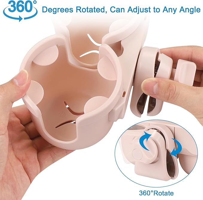 Accmor Stroller Cup Holder with Phone Holder, Bike Cup Holder, Universal Cup Holder for Uppababy Nuna Doona Strollers, 2-in-1 Cup Holder for Walker, Wheelchair, Scooter