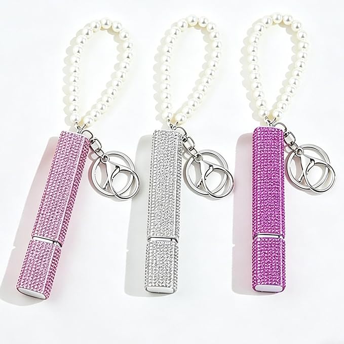 3 Pack Rhinestone Perfume Spray Bottle Crystal Travel Refillable Perfume Atomizer Bottle Portable Mini Perfume Spray Dispensers for Women 5 ML or 10 ML (3 Color B, 10 ML)