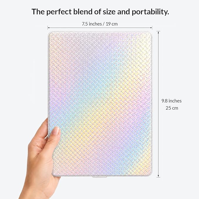 Travel Makeup Mirror with Lights, Portable Lighted Vanity Mirror with 100 LED, Rechargeable, Foldable for Tabletop, 11.9 inches, Rainbow