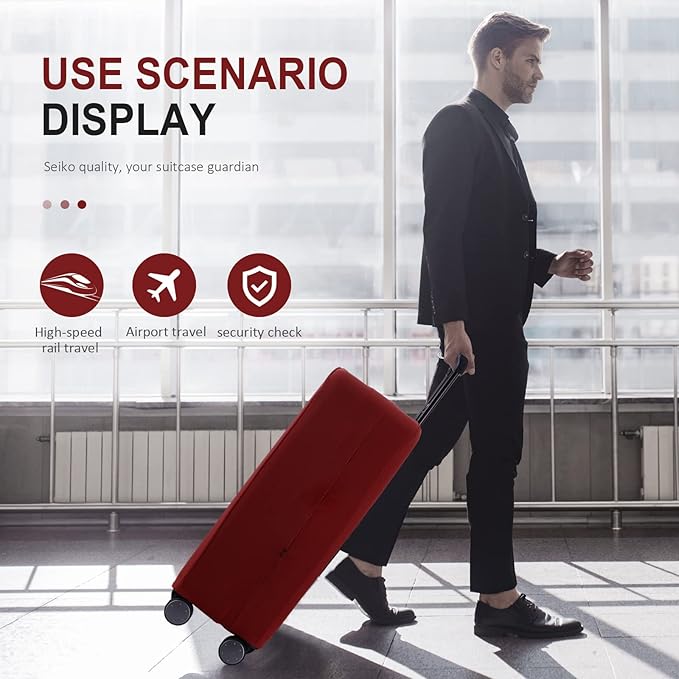 Travel Luggage Cover - Scratch-Resistant Fit 19-31 Inch, Claret (M, 24-25 inch)