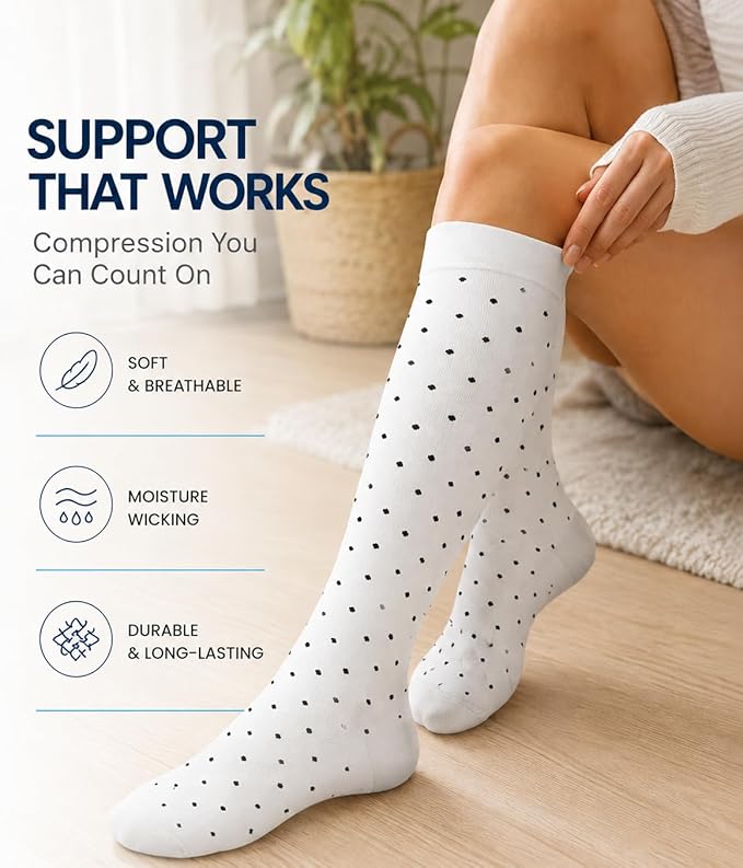 Aoliks Compression Socks for Women & Men 4 Pairs, Best Support for Nurses Running Travel