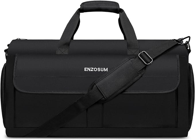 Garment Bags for Travel Large Suit Bag for Men Carry On Garment Bag Convertible Garment Duffle Bag with Shoes Compartment,2 in 1 Hanging Dress Suitcase Suit Travel Bags,Black
