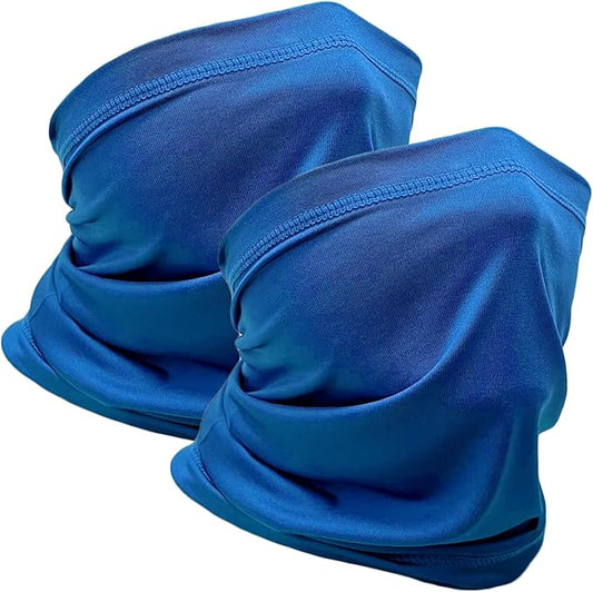 WOXVM 2 Packs Neck Gaiter Face Mask Scarf Gator Sun Cooling Balaclava Bandana Cover UV Protection Headwear for Men Women