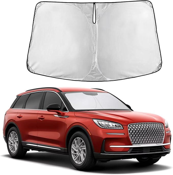 Autovir Windshield Sun Shade Fit for 2020-2024 2025 2026 Lincoln Corsair Sunshade, Front Car Window Shades Sun Visor, Blocks UV Rays & Heat, Car Accessories