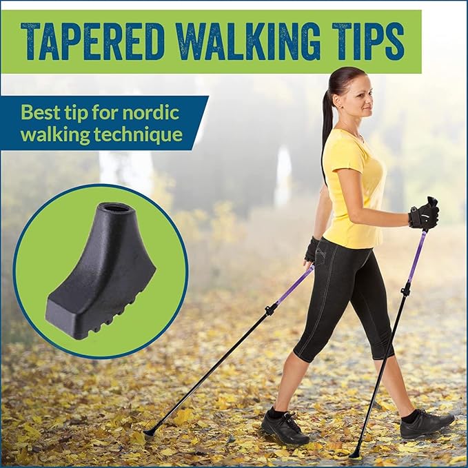 Trekking Pole Tips Set - Walking Sticks Replacement Tip Protectors - Snow & Mud Baskets