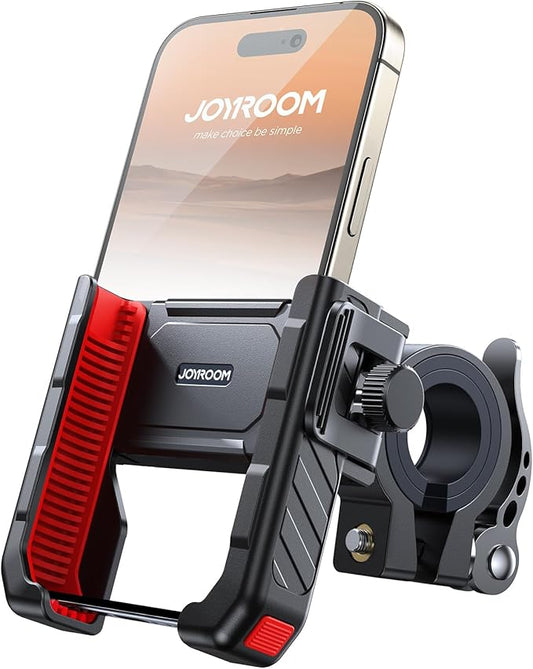 JOYROOM Motorcycle Bike Phone Mount Holder - Bicycle Handlebar Cell Phone Holder - Stroller Scooter Phone Clip for iPhone Samsung Galaxy 4.7''-7'' Smartphones