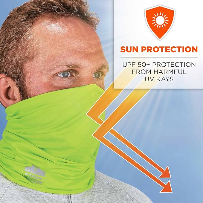 Ergodyne Chill-Its 6487 Cooling Neck Gaiter, Multiple Ways to Wear Headband or Face Mask