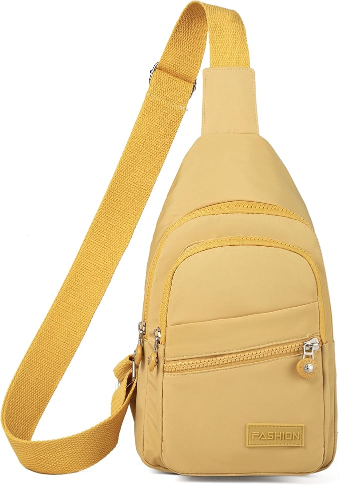 Banelu Small Sling Backpack Crossbody Bags for Women Men, Small Sling Bag Cross Body Bag Fanny Packs Crossbody Purses - Gold