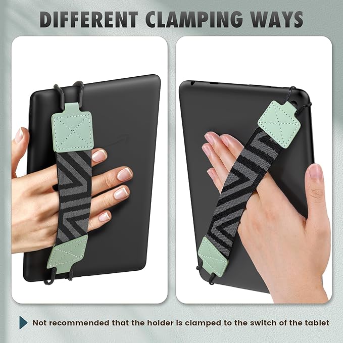 MoKo Security Hand-Strap for 9-11 Inch Tablets, iPad Pro/Air/Kindle Fire HD/Samsung, Versatile Hand Strap, Mint Green