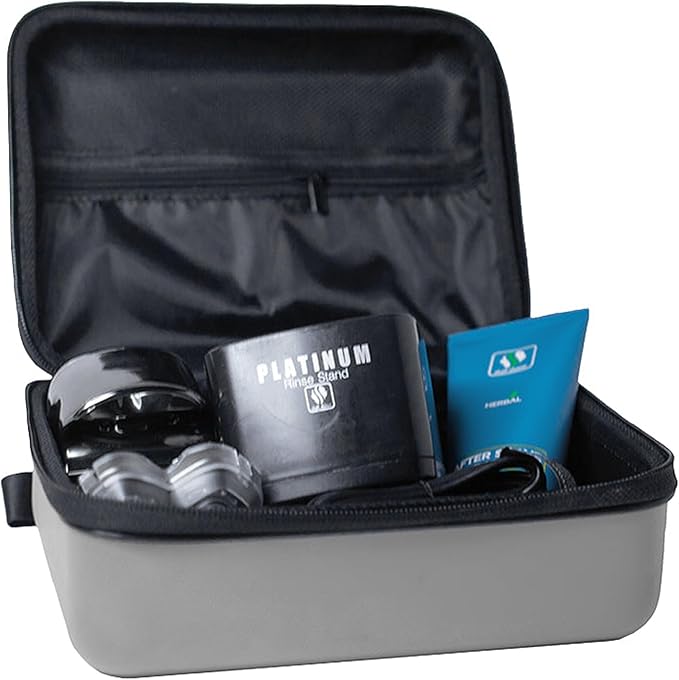 Skull Shaver Deluxe travel case; Spacious and sturdy; best accessory for travel (silver)