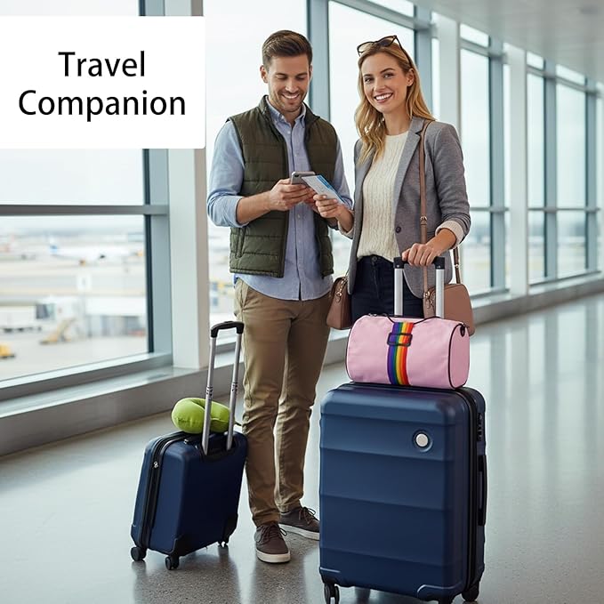 Luggage Straps for Suitcase, 5-Pack Adjustable Travel Straps for Multiple Bags, Durable Elastic Connector Straps for Airport Consolidation and Hands-Free Transport