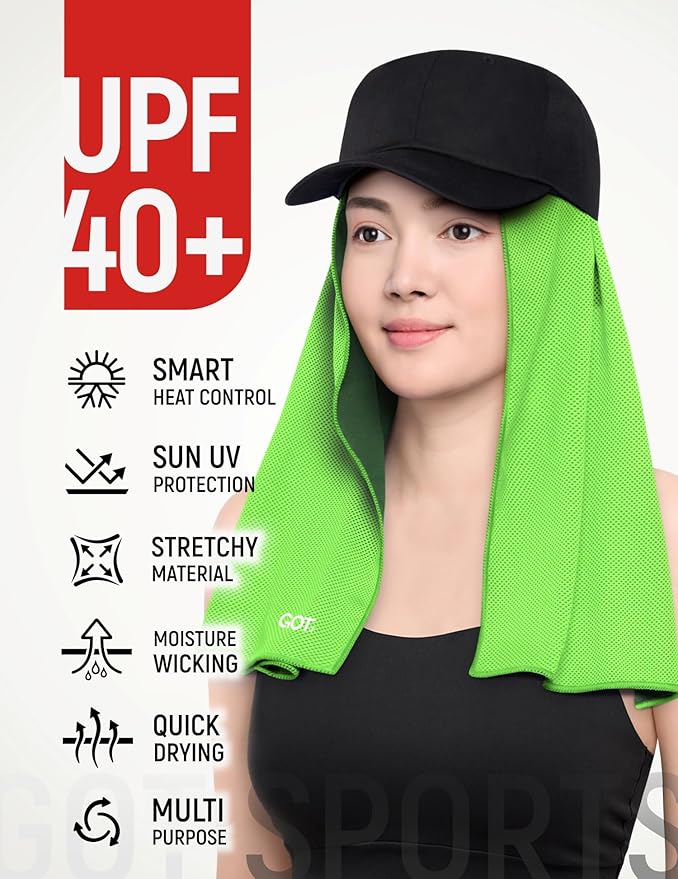 GOT Sports Cooling Towel (40" x 12") – Instant Cooling Neck & Face Wrap, Sweat Towel for Gym, Workout, Running & Extreme Heat