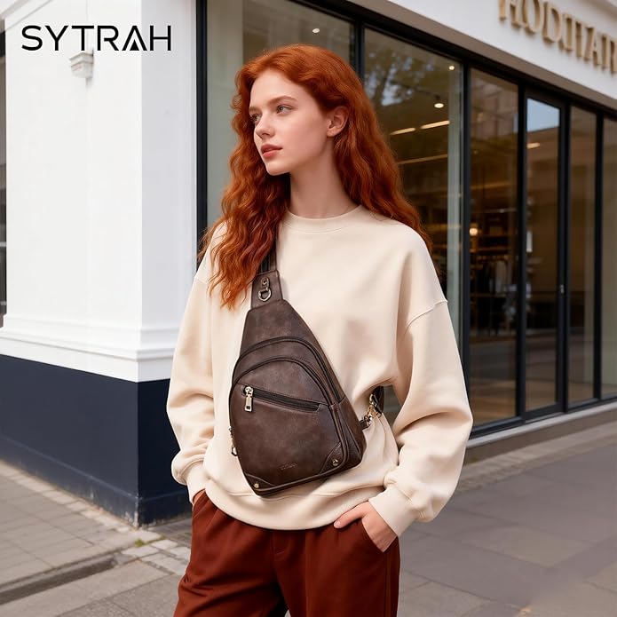 SYTRAH Anti Theft Sling Bag for Women, RFID Crossbody Purses Convertible Sling Backpack, Cross Body Purse Chest Bag