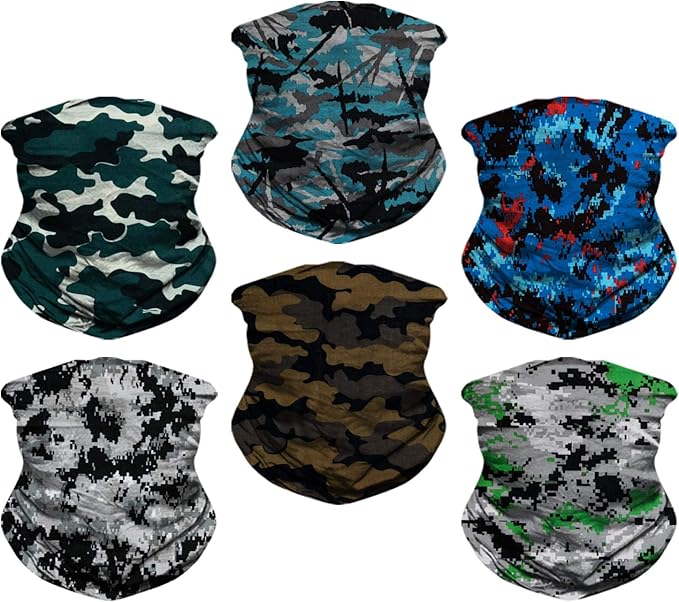 Neck Gaiter for Men Women Headwear Bandana Head Wrap Face Scarf Mask Cover Warmer Balaclava-Seamless & Versatile