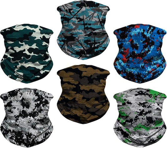 Neck Gaiter for Men Women Headwear Bandana Head Wrap Face Scarf Mask Cover Warmer Balaclava-Seamless & Versatile