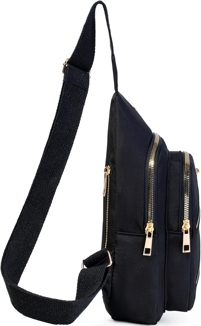 Banelu Sling Bag Crossbody Bags for Women, Small Crossbody Purses Sling Backpack Cross Body Bag for Outdoors Hiking Traveling - Black