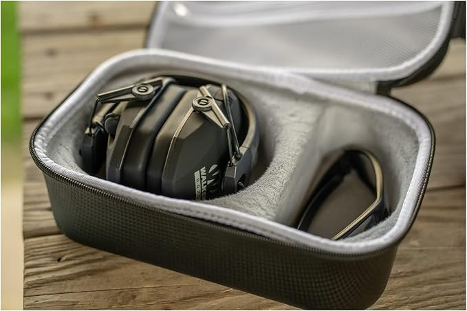 Walker's Weather-Resistant Durable Dustproof EVA Carrying Storage Case for Hunting Shooting Earmuff, Glasses & Accessories