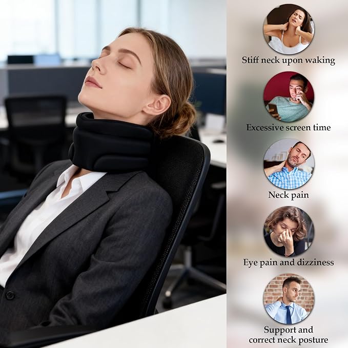2 PCS Neck Support for Sleeping,Anti-Forward Tilt Neck Brace,Soft Neck Brace Pain Collar for Relief Pain,Ergonomic Design for Keep Vertebrae Stable and Relief of Cervical Spine Pressure for Unisex