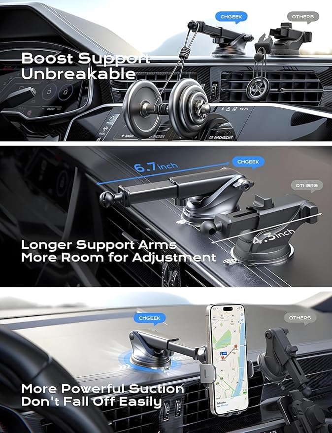 Wireless Car Charger, 2026 Upgrade 15W Fast Charging Auto Clamping Car Phone Holder Charger, Phone Holders for car Mount, fit for iPhone 17 16 15 14 13 Mini Pro Max XR,Samsung Galaxy S26 Ultra