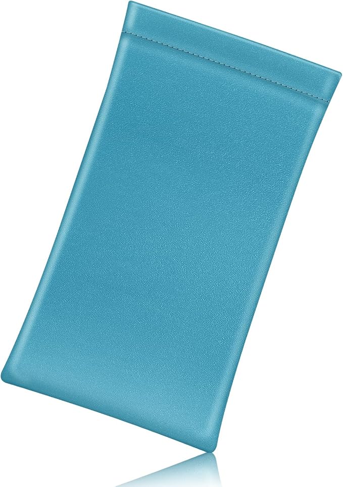 FINTIE Soft Eyeglasses Case with Cleaning Cloth, Portable Squeeze Top Vegan Leather Glasses Pouch, Sunglasses Eyewear Bag