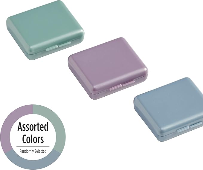 EZY DOSE Daily Travel Pocket Pharmacy Pill Organizer, Small Vitamin Organizer, Compact Medicine Container, Travel Friendly, Portable Pill Box, Colors May Vary, 4-Pack, BPA Free