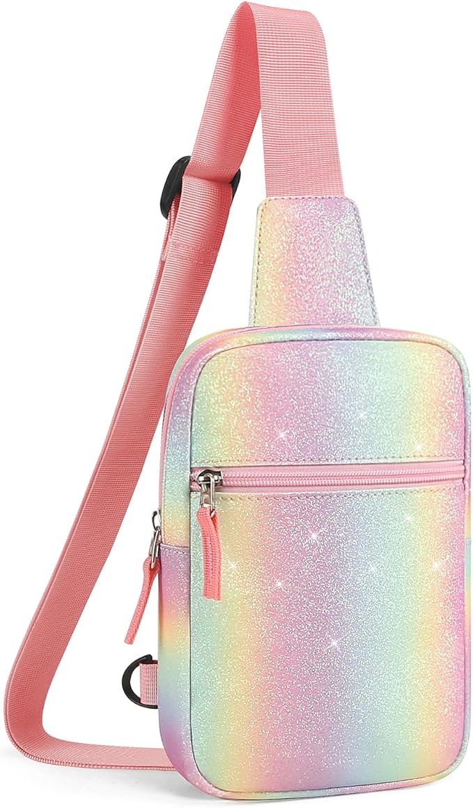 Birthday Gifts for 8 9 10 11 12 Year Old Teens Girls Kids, Fanny Pack Crossbody Bag Sling Belt Bags Purse, Dorm Travel Essentials for Girls Fashion, Preppy Tween Teen Girl Gift Trendy Stuff