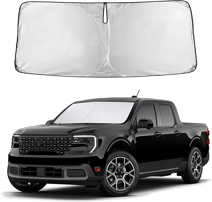 Autovir Windshield Sun Shade Fit for 2021-2024 2025 2026 Ford Maverick Sunshade, Front Car Window Shades Sun Visor, Blocks UV Rays & Heat, Car Accessories