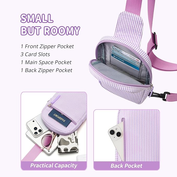 Birthday Gifts for 8 9 10 11 12 Year Old Teens Girls Kids, Fanny Pack Crossbody Bag Sling Belt Bags Purse, Dorm Travel Essentials for Girls Fashion, Preppy Tween Teen Girl Gift Trendy Stuff