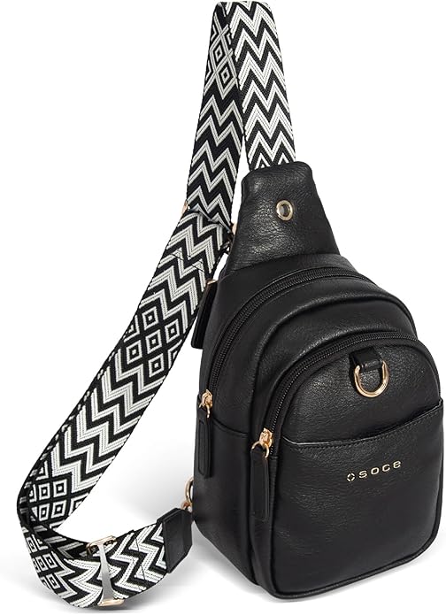 OSOCE Crossbody Bags for Women Sling Bag Anti Theft PU Leather Travel Chest Purse Small Adjustable Strap Fits Large Phone