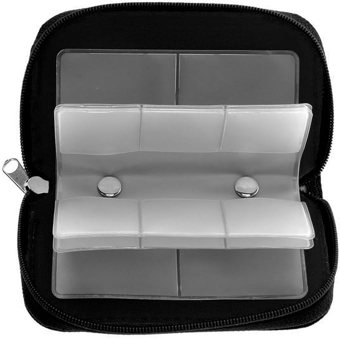Memory Card Carrying Case - Suitable for Micro SD, Mini SD and 4X CF, Card Holder Bag Wallet for Media Storage Organization (Black)